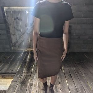 Talbots Suede A-Line Slit Skirt